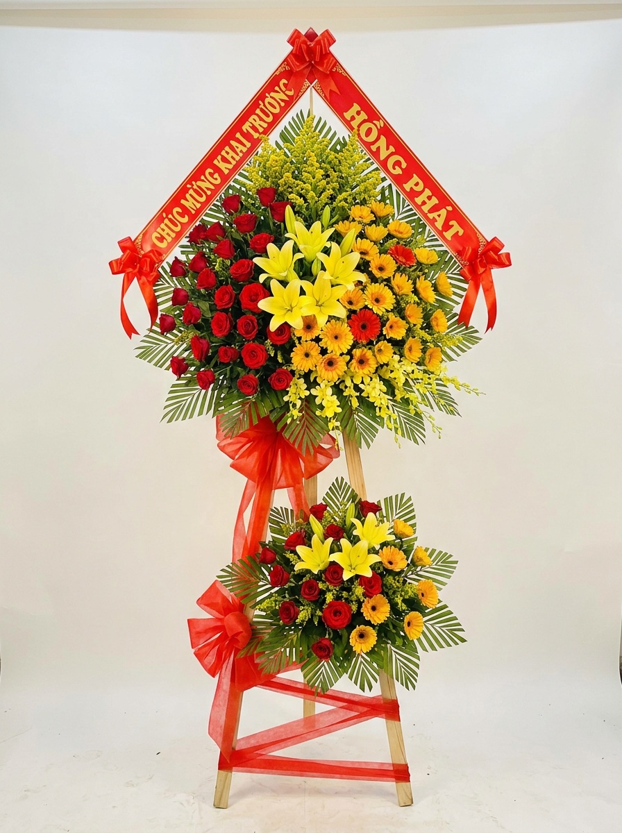 Kệ hoa khai trương Phát Tài